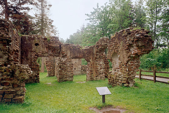 The remains of the bath house at the north-east corner of the Roman fort at Ravenglass, alongside Walls Drive