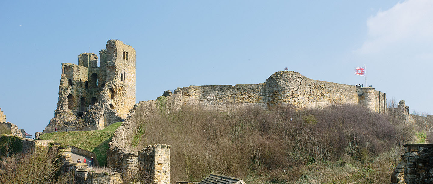 The steep slope leading to Scarborough Castle