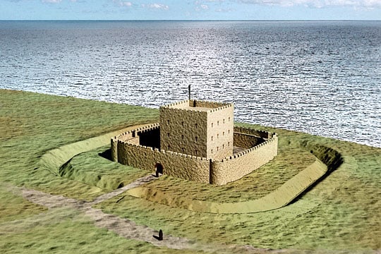 A digital reconstruction of the Roman signal station at Scarborough Castle