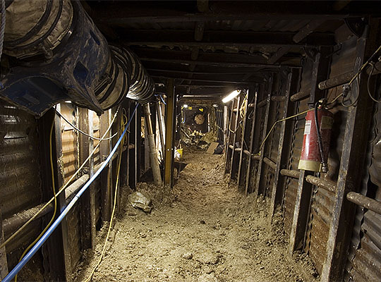 The interior of main tunnel inside Silbury Hill, taken during the project in June 2007