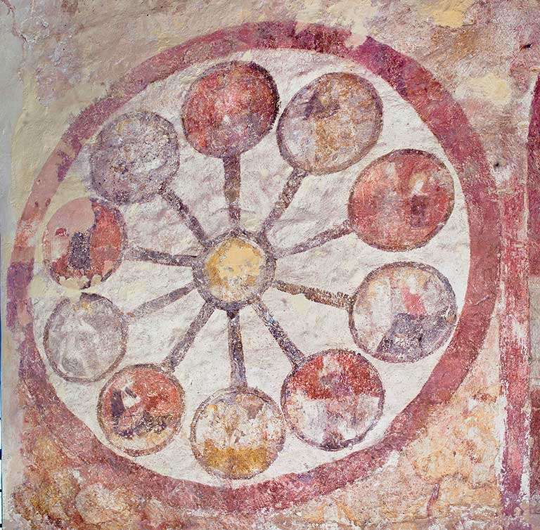 Wheel of Life (nave, north wall, probably 15th century)