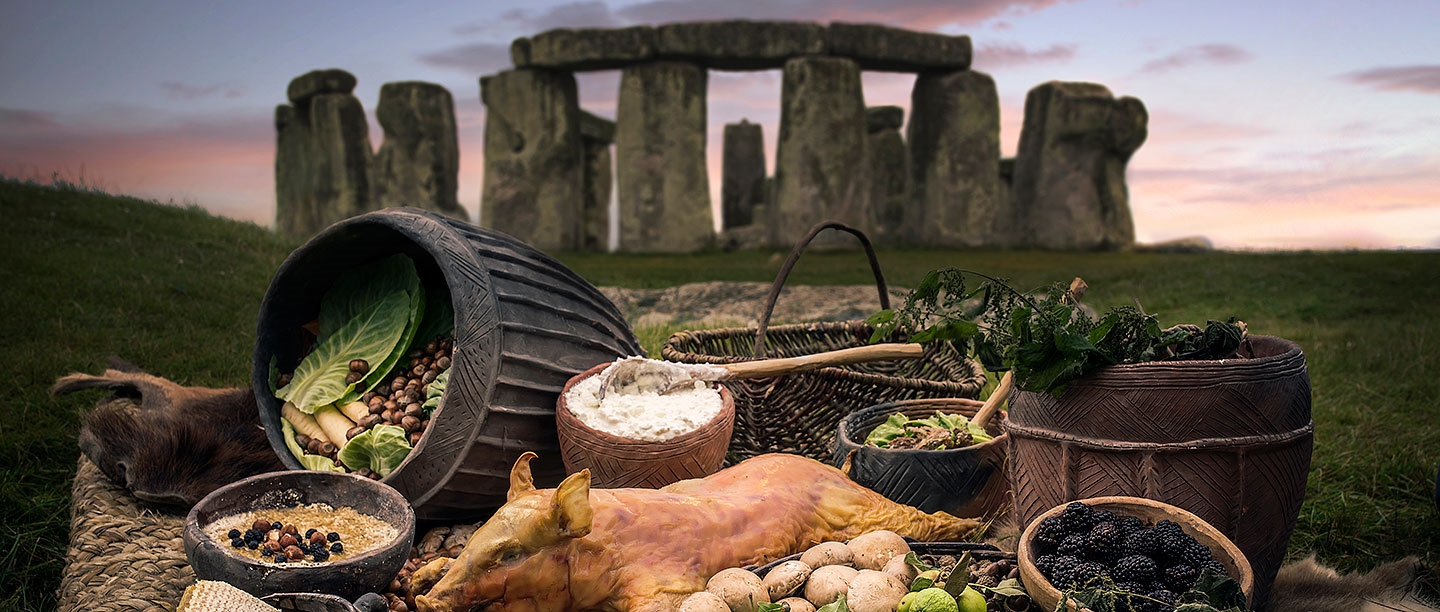 A collection of the type of food that would have been eaten at Stonehenge