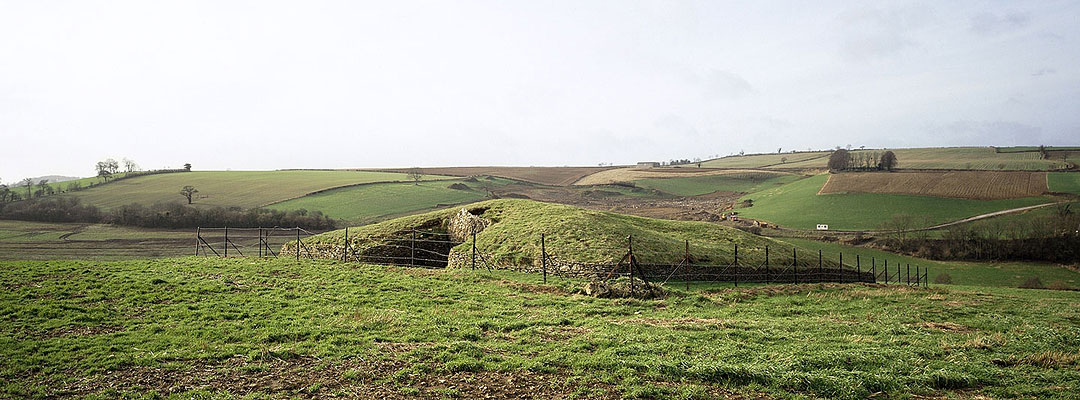 Stoney Littleton Long Barrow sits ina rolling hill landscape Stoney Littleton Long Barrow sits ina rolling hill landscape