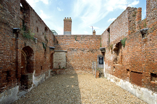 The roofless  interior of Tattershall college