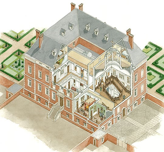 This cutaway reconstruction shows Sir Robert Henley’s house as it may have looked on completion. William Samwell, the architect, was skilled at designing houses with grand public spaces but also smaller, private, more convenient rooms This cutaway reconstruction shows Sir Robert Henley’s house as it may have looked on completion. William Samwell, the architect, was skilled at designing houses with grand public spaces but also smaller, private, more convenient rooms
