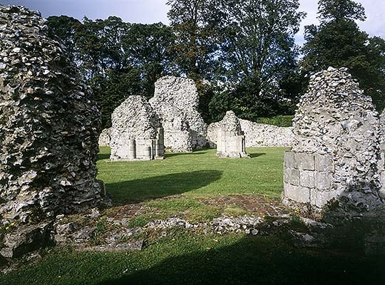 The chancel of the priory church, seen from the south The chancel of the priory church, seen from the south