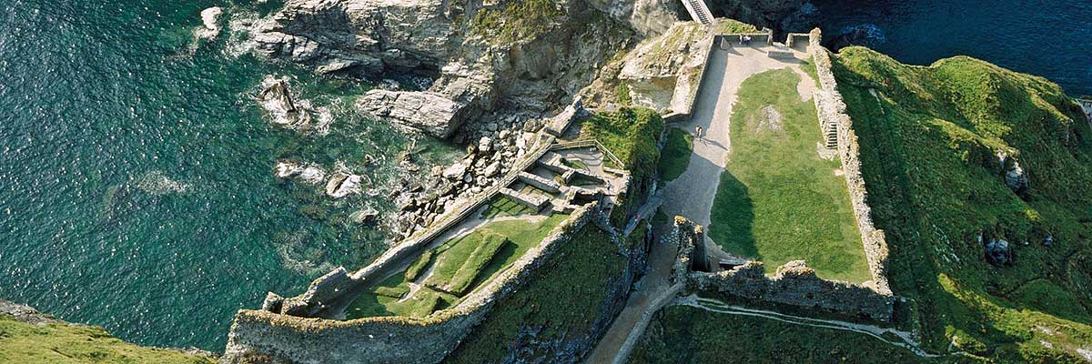 The mainland courtyards at Tintagel Castle The mainland courtyards at Tintagel Castle