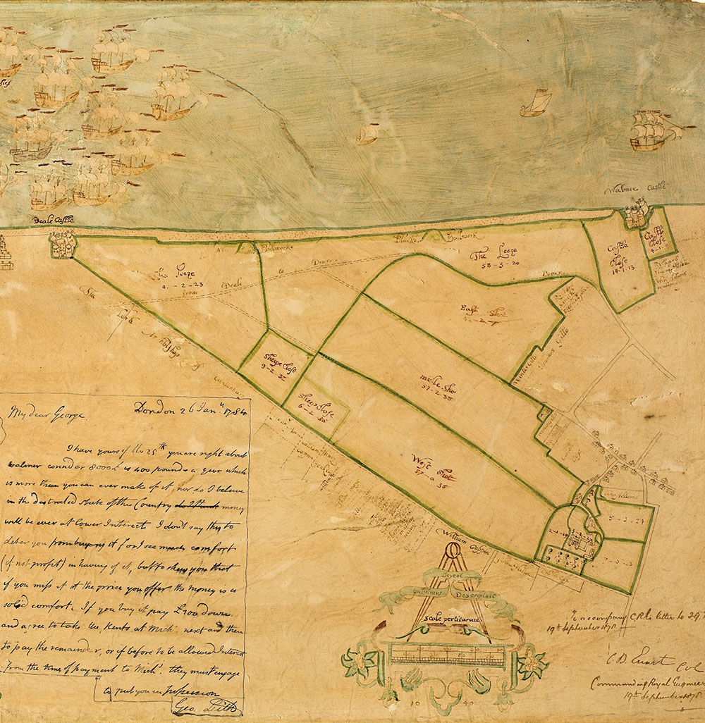 Seventeenth-century map of Walmer and Deal