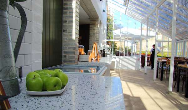 The interior of the Glasshouse café The interior of the Glasshouse café