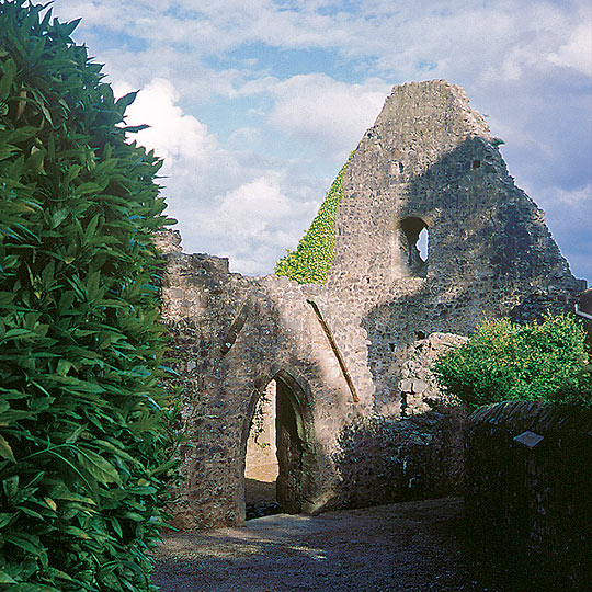 The distinctive arched entrance doorway