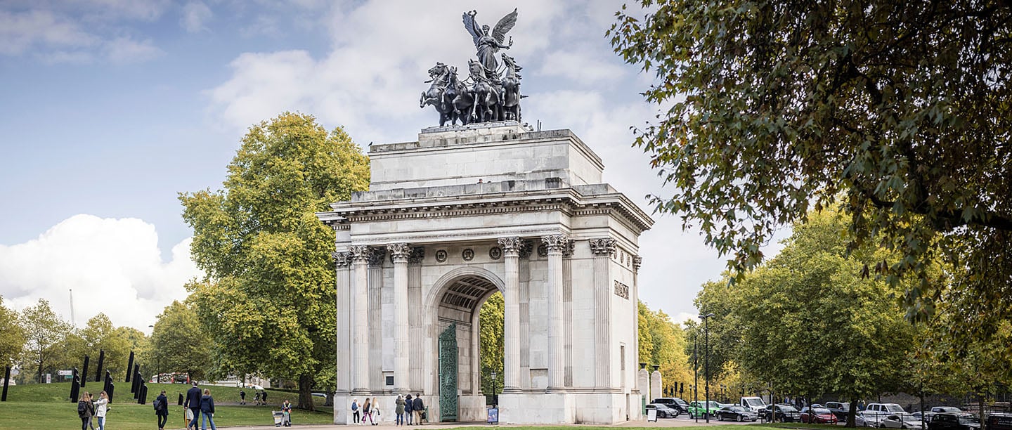 The exterior of Wellington Arch