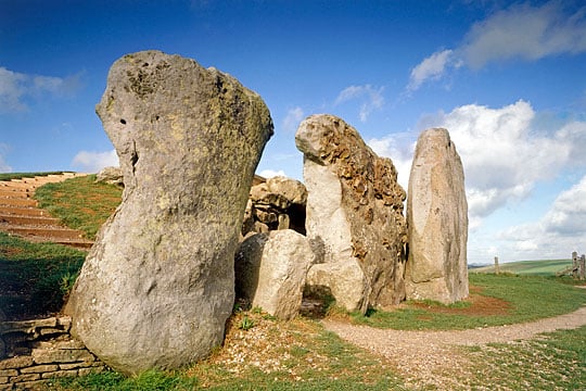 Massive stones at the entrance to the barrow