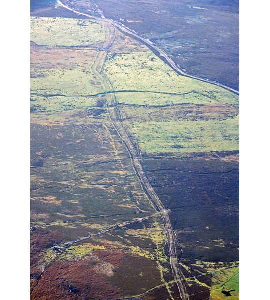 Wheeldale monument aerial view looking south