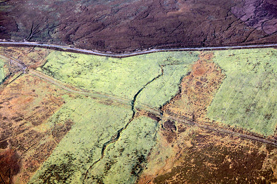 Wheeldale monument aerial view looking west