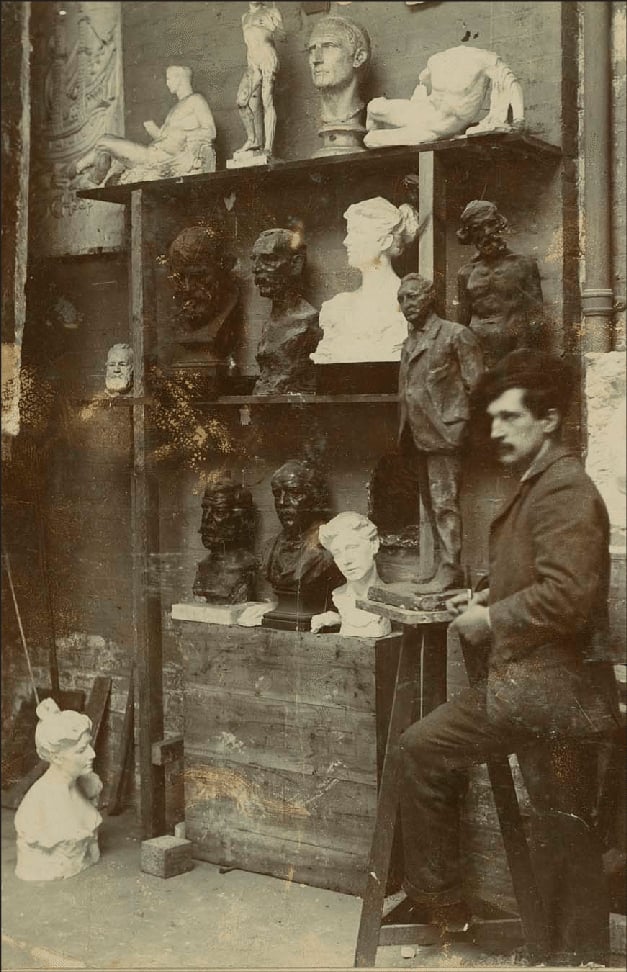 Photograph of John Tweed’s Chelsea Studio from around 1899
