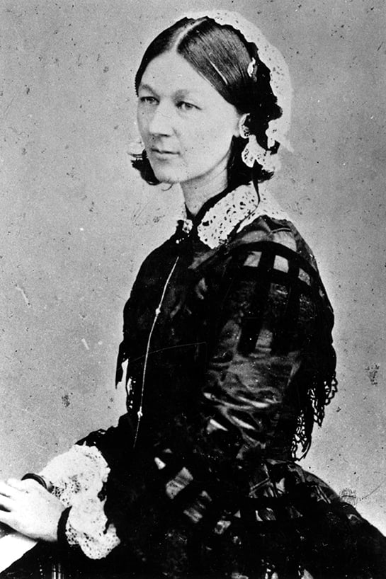 Florence Nightingale pictured in about 1855, during the Crimean War