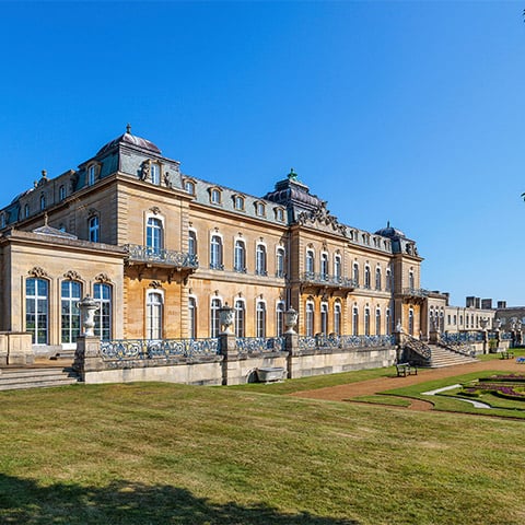 The French-looking mansion at Wrest Park on a sunny day