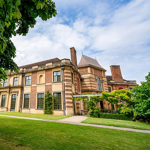 Grand looking mansion with impressive entrance tower (Eltham Palace)