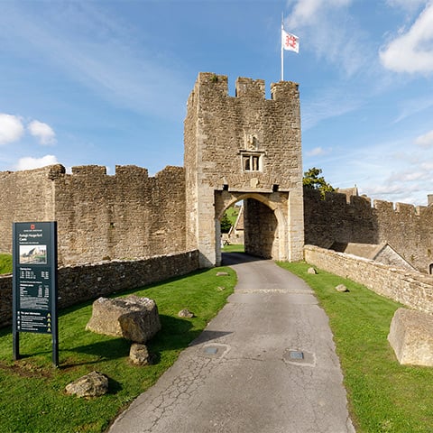 The gatehouse of a castle