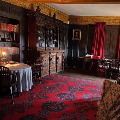The interior of a drawing room Boscobel House. 