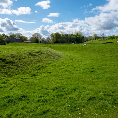 A view of 'King Arthur's Round Table' site (a Neolithic earthwork henge). 