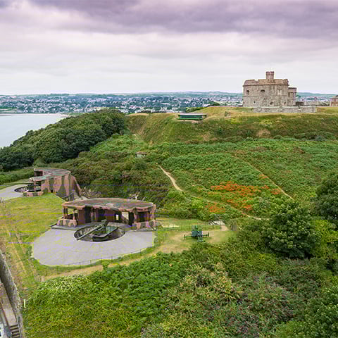 Image: Pendennis castle seen from the air