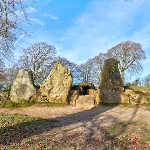 The entrance to Wayland's Smithy Neolithic long barrow.