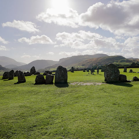 A view of the ancient stone circle at Castlerigg.