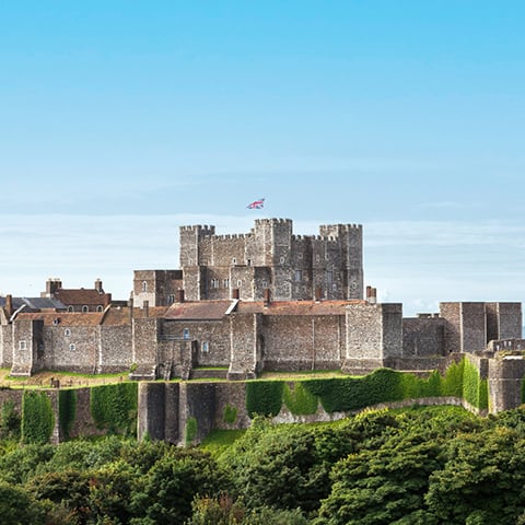 A large castle on a hill